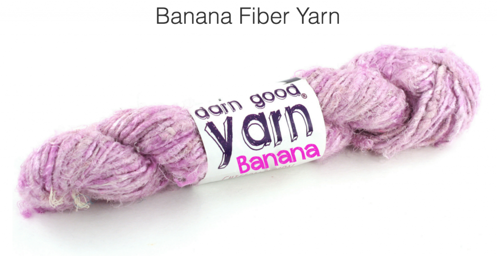 Lilac colored chuncky banana fiber yarn.