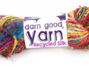 Multicolored textured recycled sari silk yarn from Darn Good Yarn