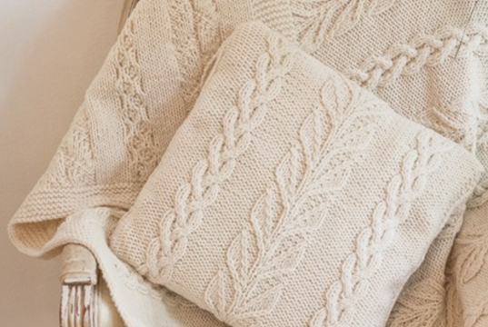 Cable & Leaf Cushion Cover