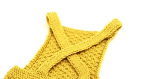 Yellow box stitch baby romper