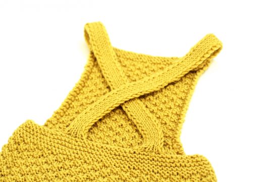 Yellow box stitch baby romper