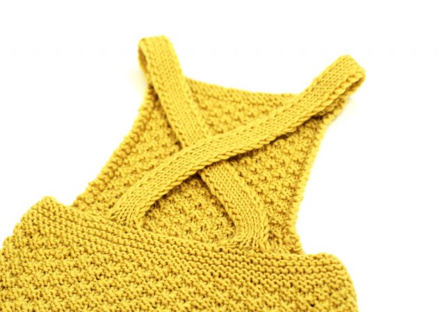 Yellow box stitch baby romper